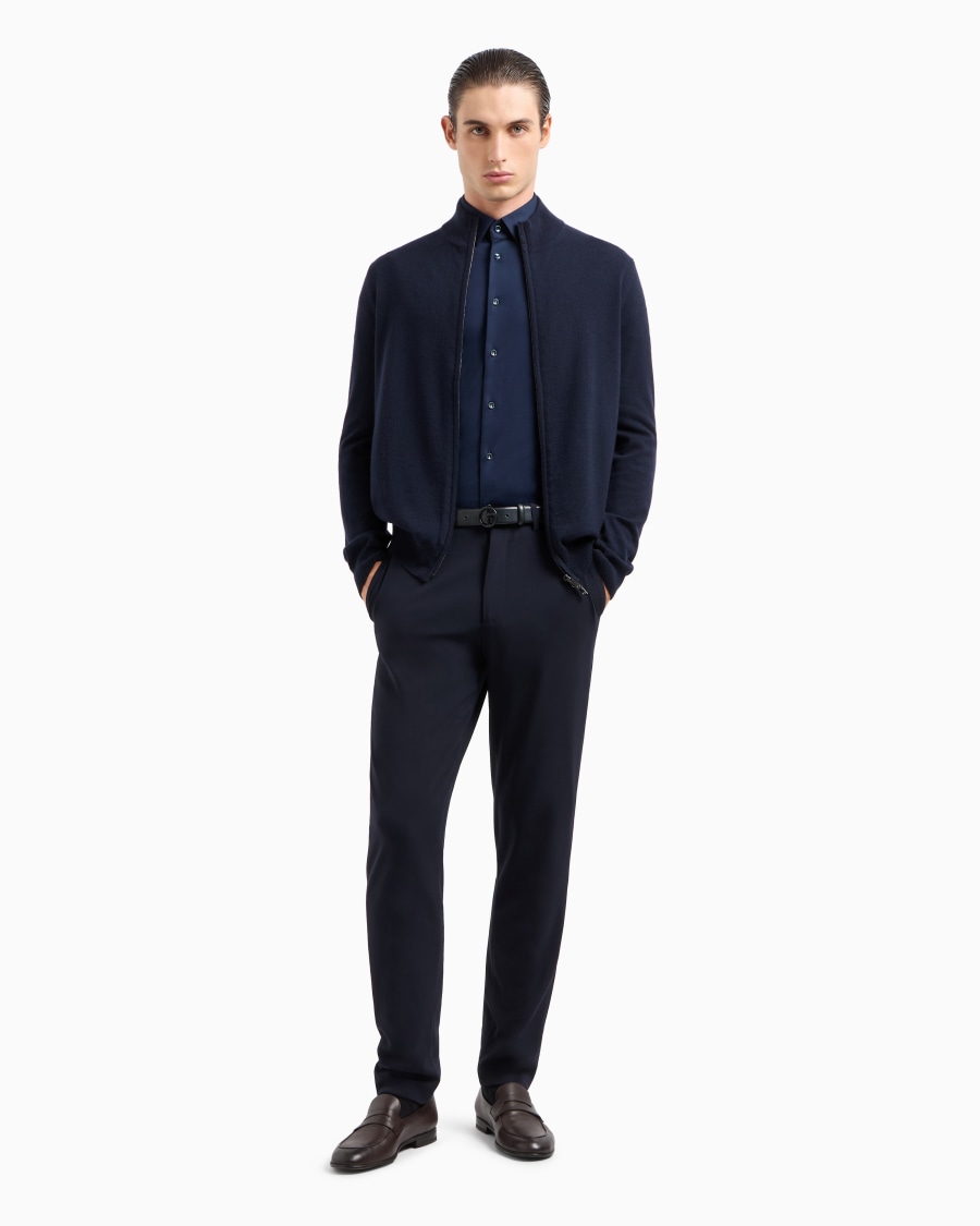 The World Of Armani CAMICIA A MANICHE CORTE IN JERSEY DI COTONE