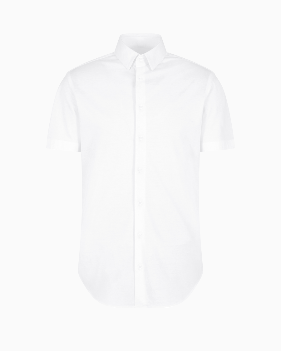 The world of armani CAMICIA A MANICHE CORTE IN JERSEY DI COTONE