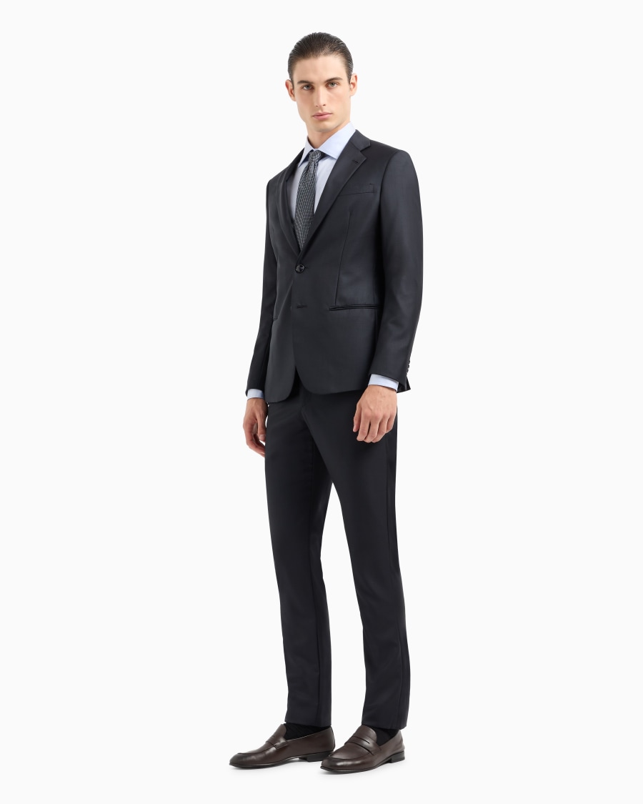 The World Of Armani CAMICIA CLASSICA IN TWILL DI COTONE