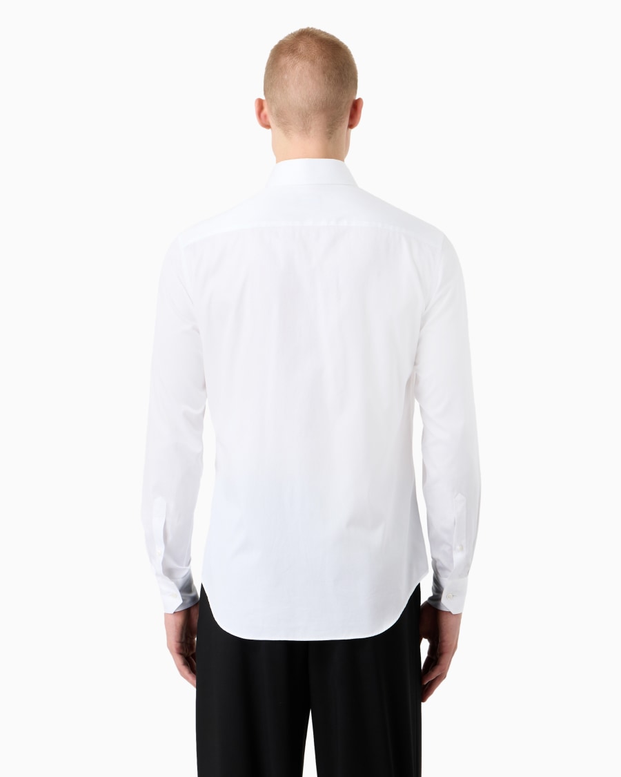 The World Of Armani CAMICIA CLASSICA IN TWILL DI COTONE