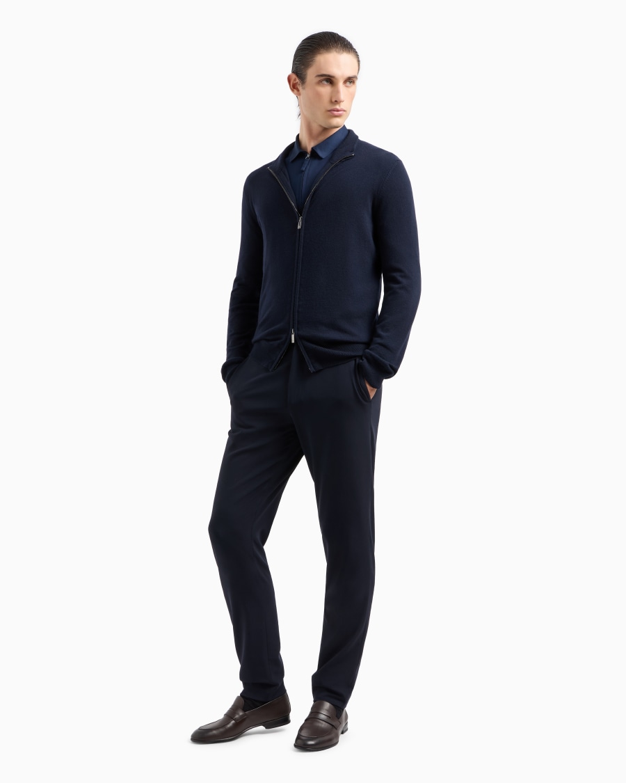 The World Of Armani CAMICIA CON ZIP IN JERSEY DI COTONE