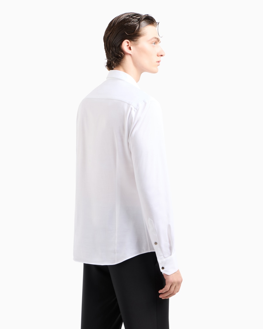 The World Of Armani CAMICIA CON ZIP IN JERSEY DI COTONE
