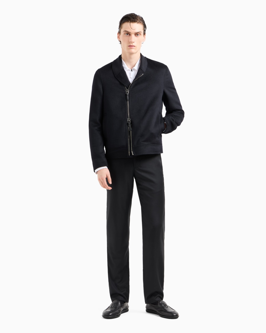 The World Of Armani CAMICIA CON ZIP IN JERSEY DI COTONE