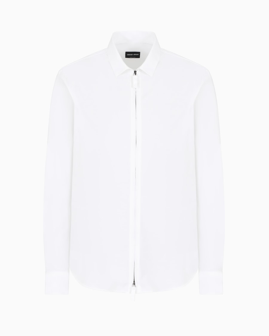 The world of armani CAMICIA CON ZIP IN JERSEY DI COTONE