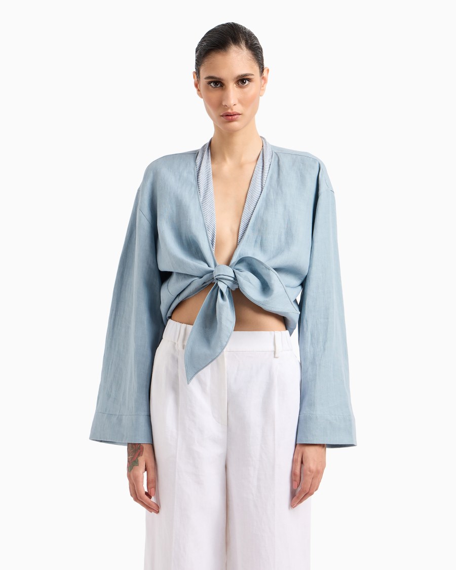 The World Of Armani CAMICIA DA ANNODARE IN CANAPA ASV