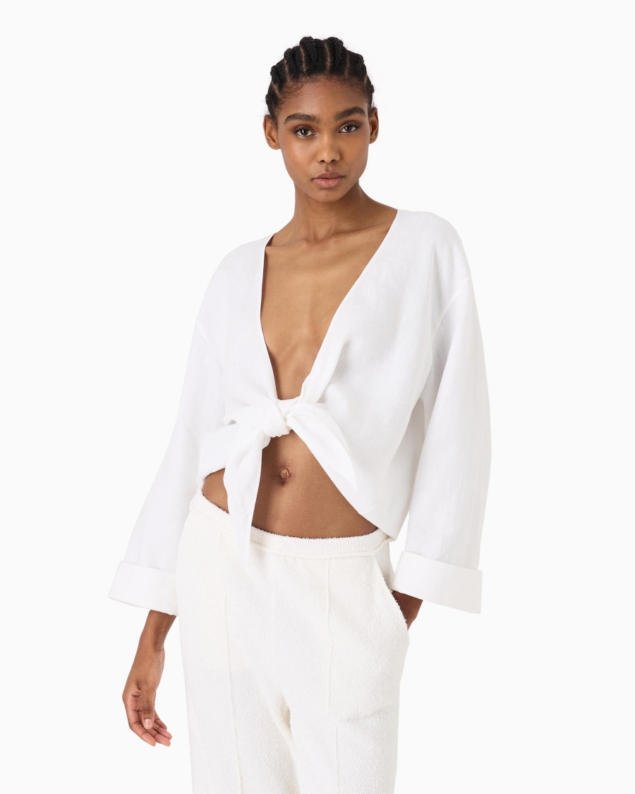 The World Of Armani CAMICIA DA ANNODARE IN CANAPA ASV