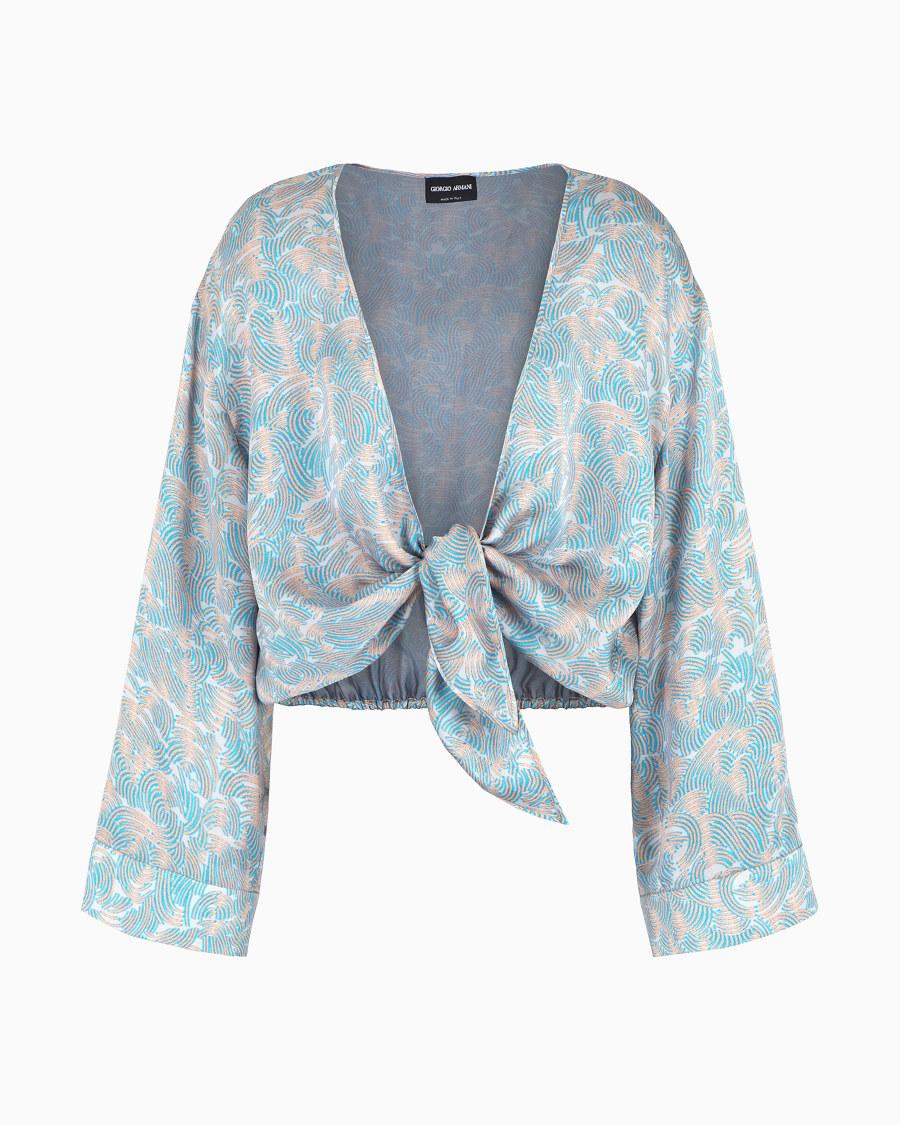 The world of armani CAMICIA DA ANNODARE IN SETA STAMPATA