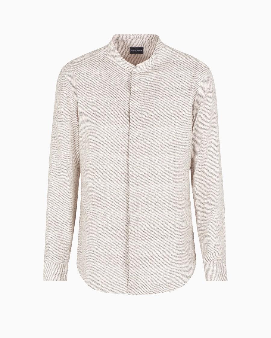 The world of armani CAMICIA IN MISTO COTONE E SETA STAMPATA