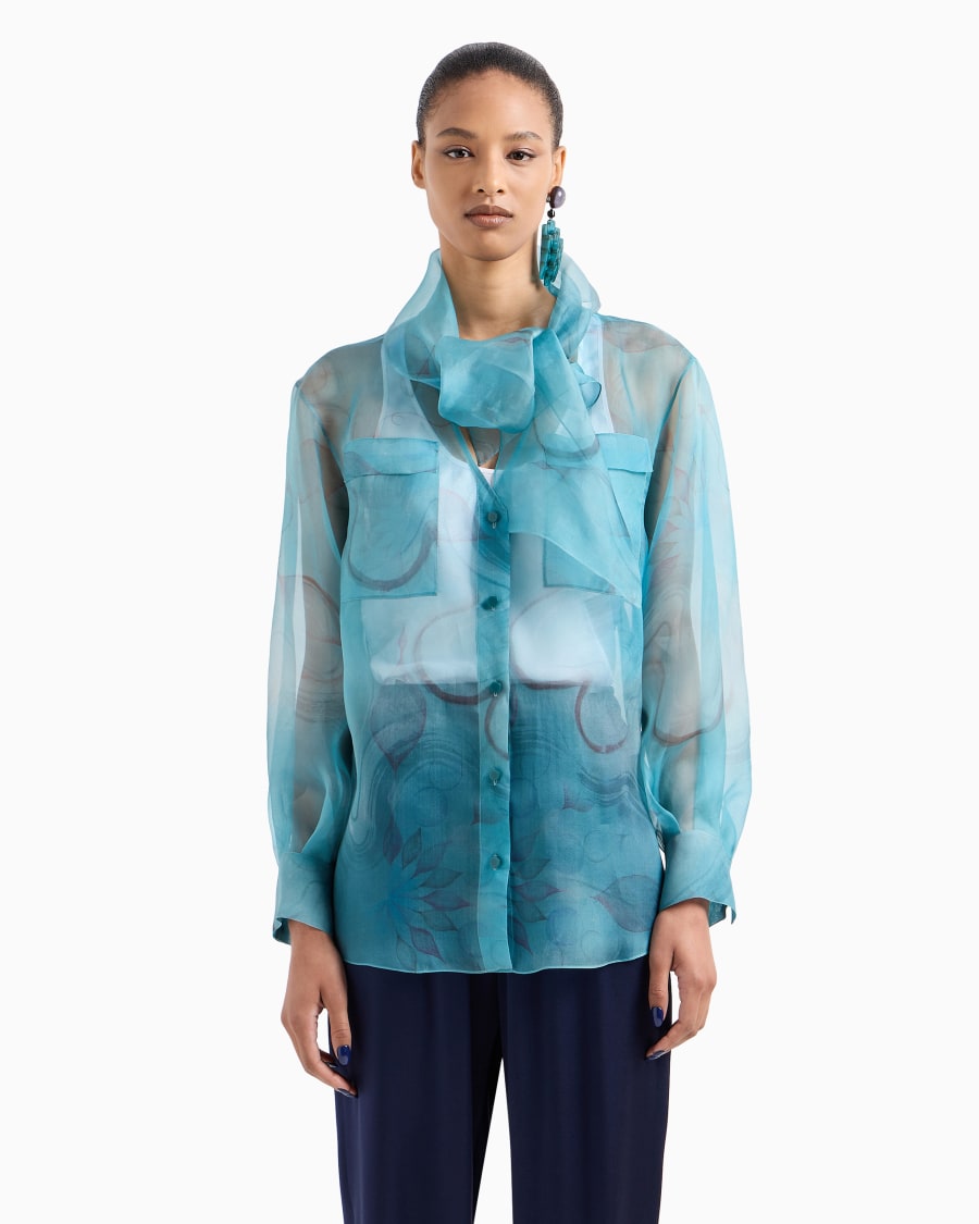 The World Of Armani CAMICIA IN ORGANZA DI SETA STAMPA FLOREALE