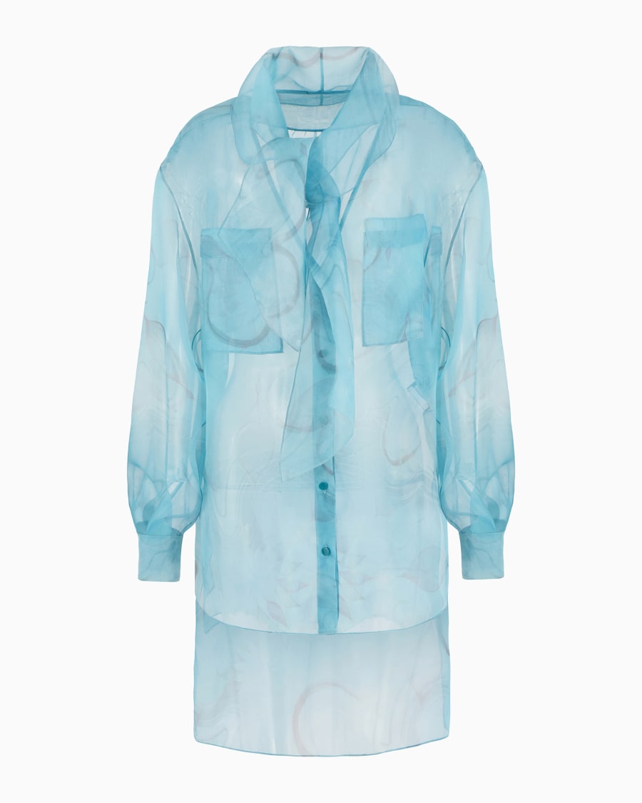 The world of armani CAMICIA IN ORGANZA DI SETA STAMPA FLOREALE
