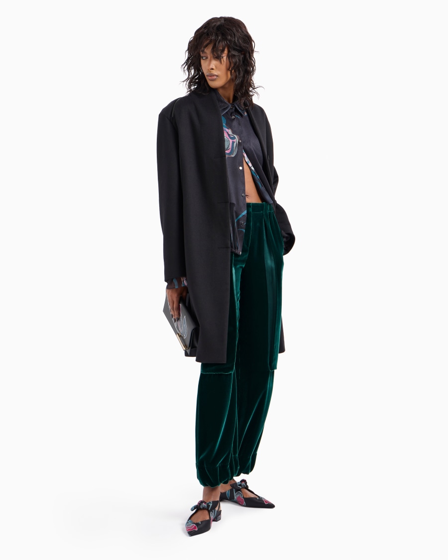 The World Of Armani CAMICIA IN SETA STAMPATA CON PLASTRON