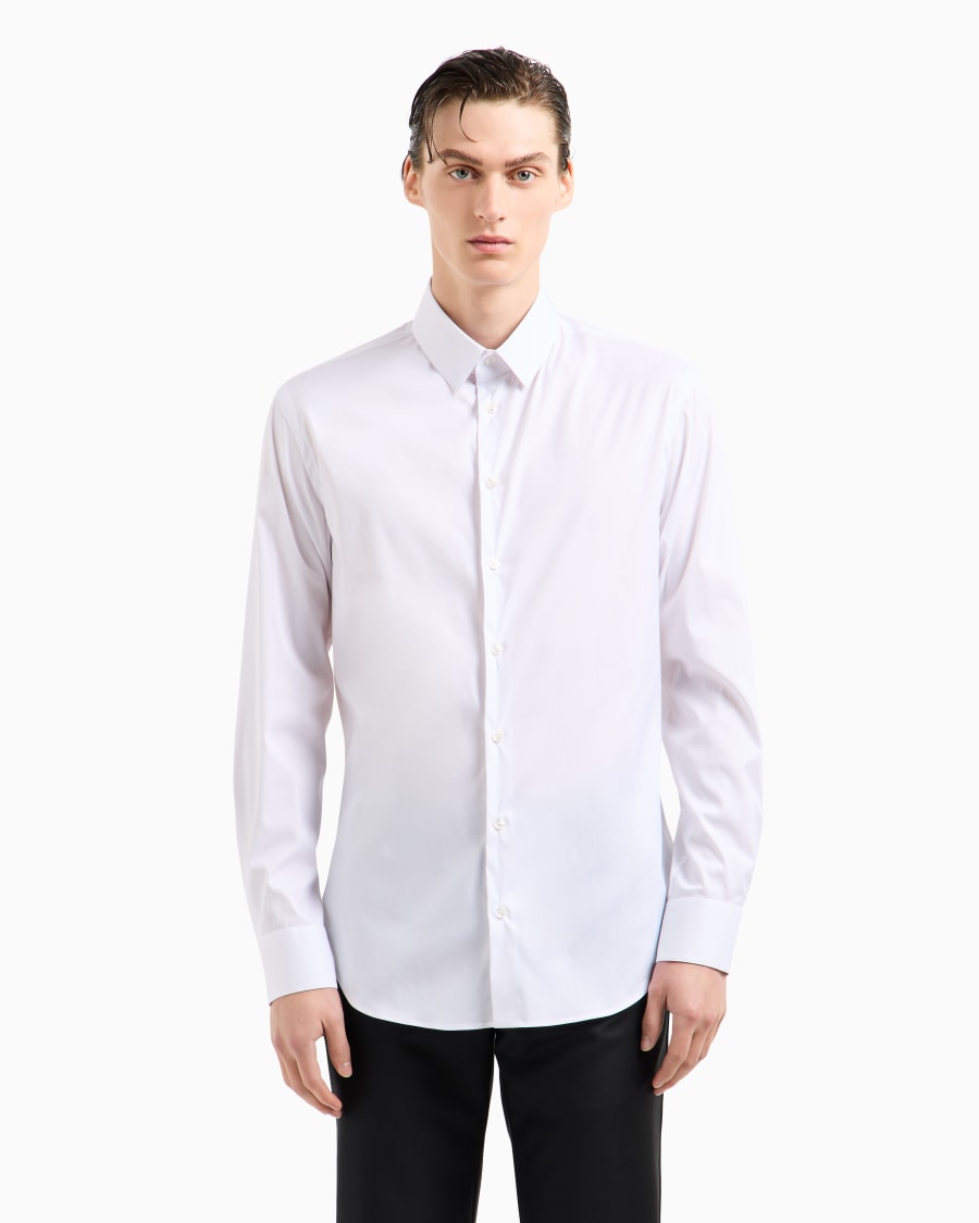 The World Of Armani CAMICIA IN TESSUTO STRETCH CON COLLO CLASSICO CON STECCHE