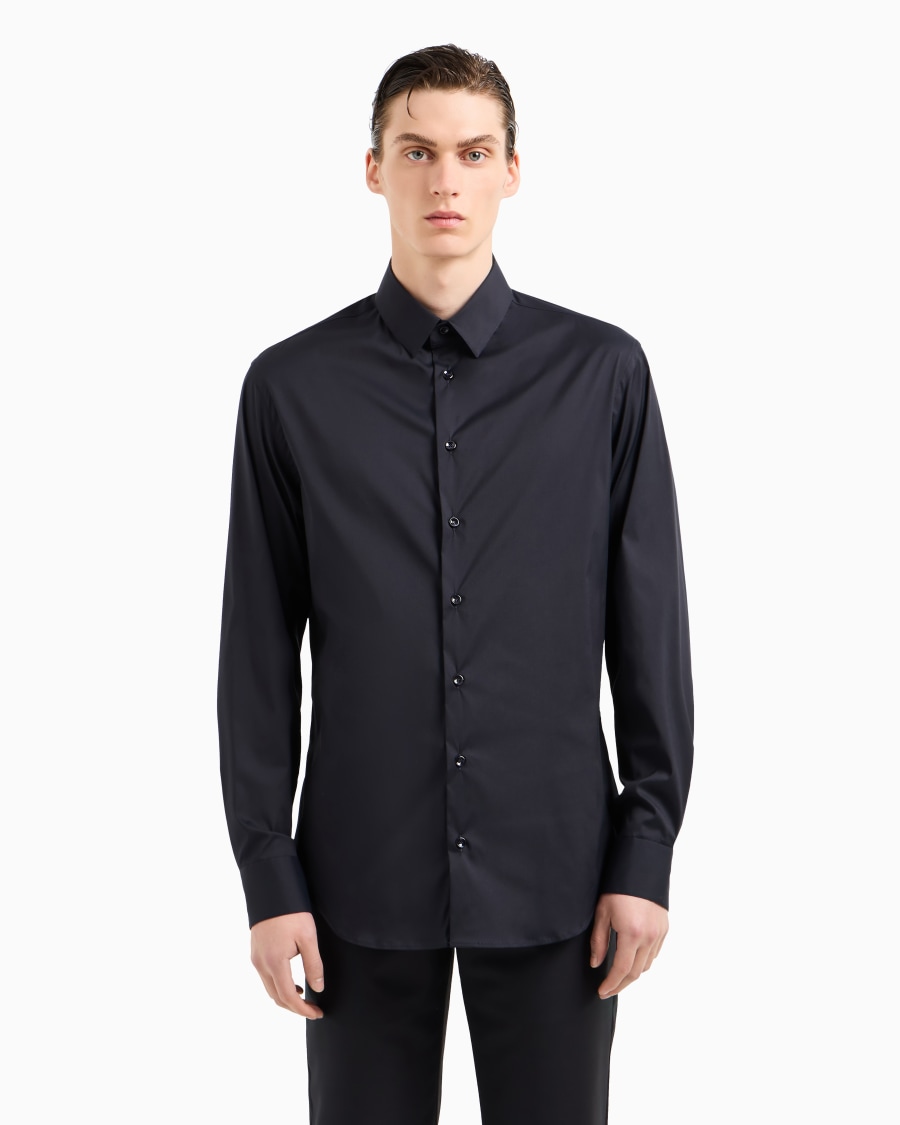 The World Of Armani CAMICIA IN TESSUTO STRETCH CON COLLO CLASSICO CON STECCHE