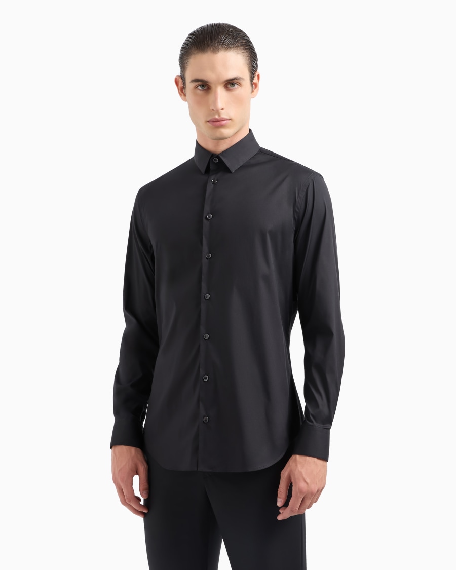 The World Of Armani CAMICIA IN TESSUTO STRETCH CON COLLO CLASSICO CON STECCHE