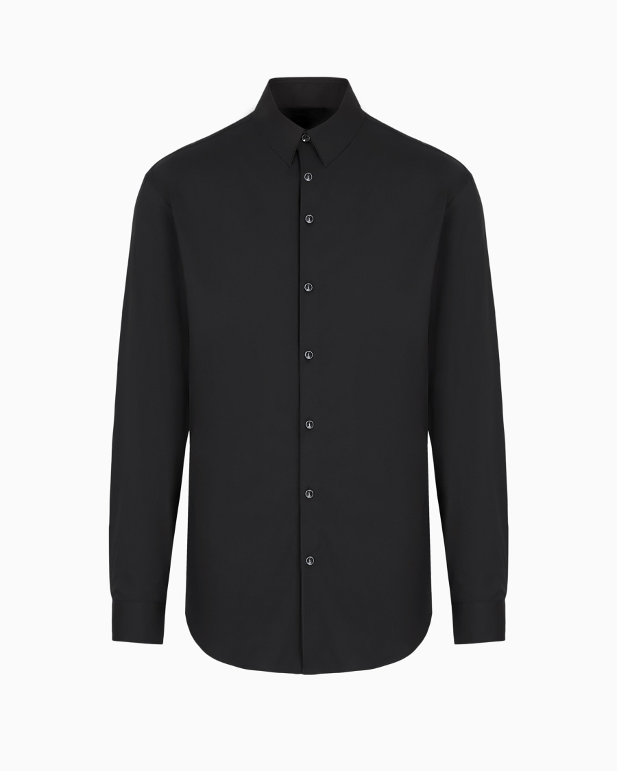 The world of armani CAMICIA IN TESSUTO STRETCH CON COLLO CLASSICO CON STECCHE