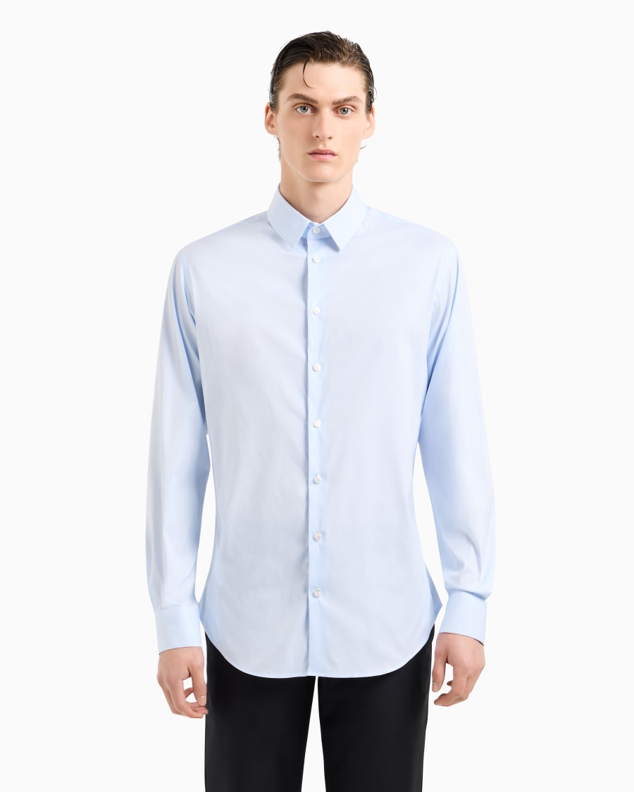 The World Of Armani CAMICIA IN TESSUTO STRETCH CON COLLO CLASSICO CON STECCHE