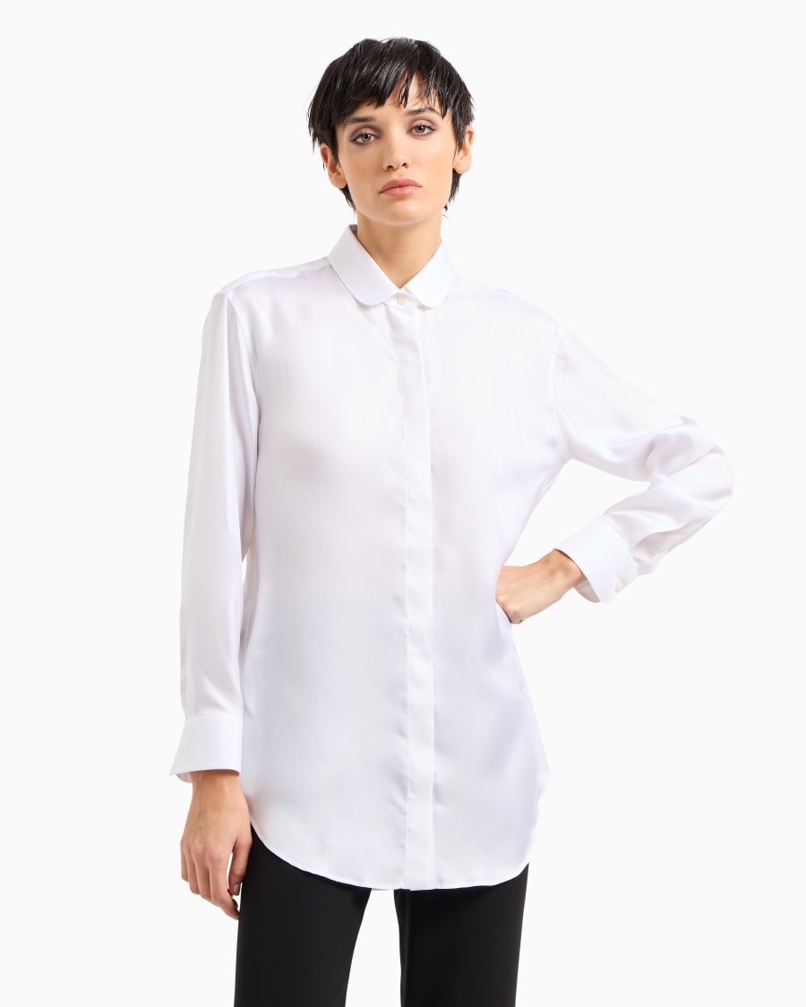 The World Of Armani CAMICIA LUNGA IN TWILL DI SETA ASV