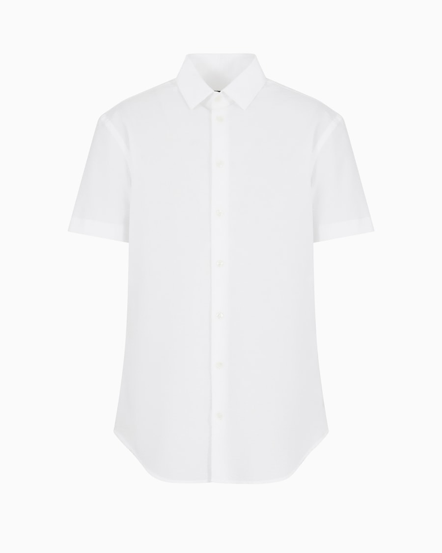 The World Of Armani CAMICIA REGULAR FIT A MANICHE CORTE IN COTONE SEERSUCKER