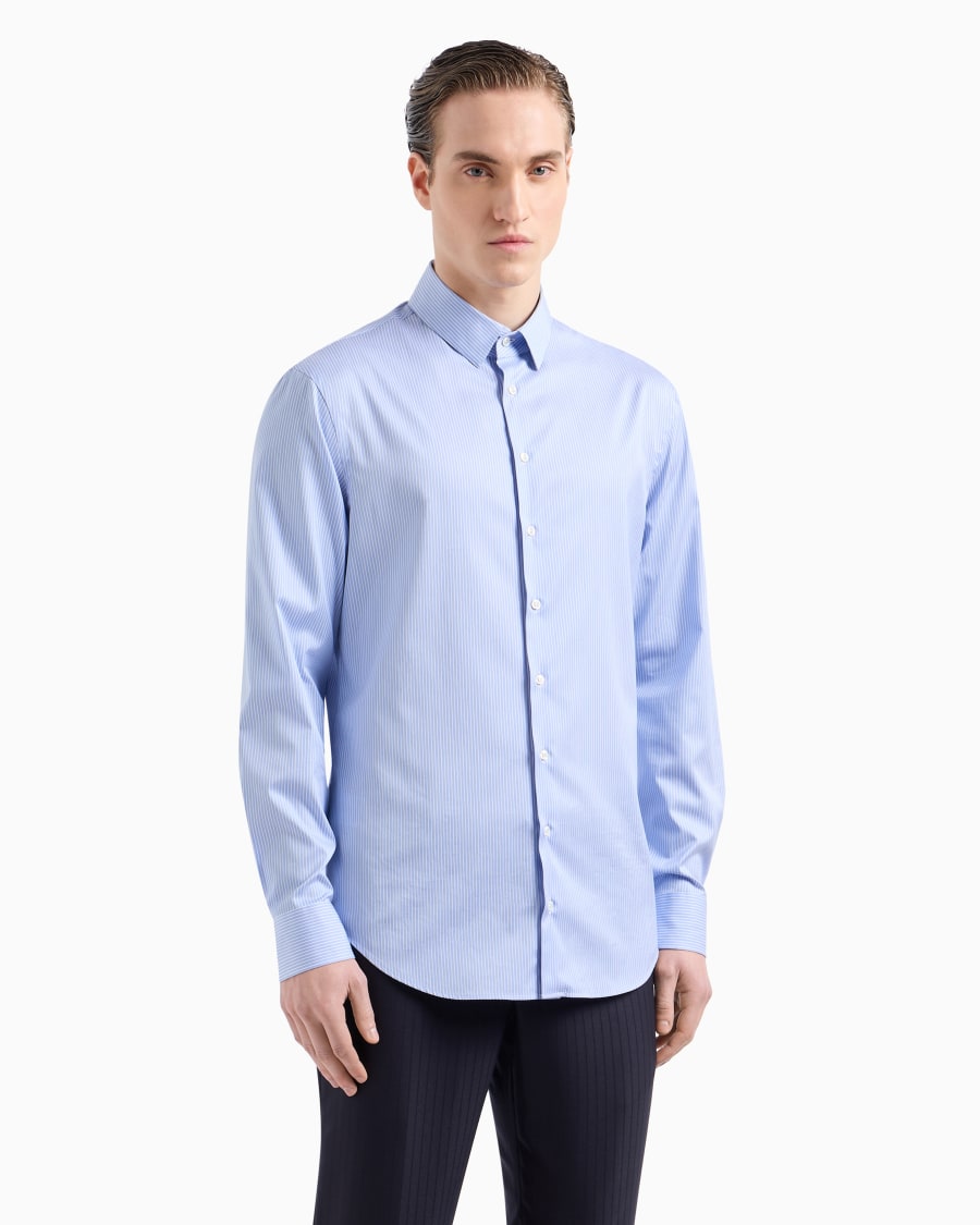 The World Of Armani CAMICIA REGULAR FIT IN COTONE E LYOCELL STAMPATO