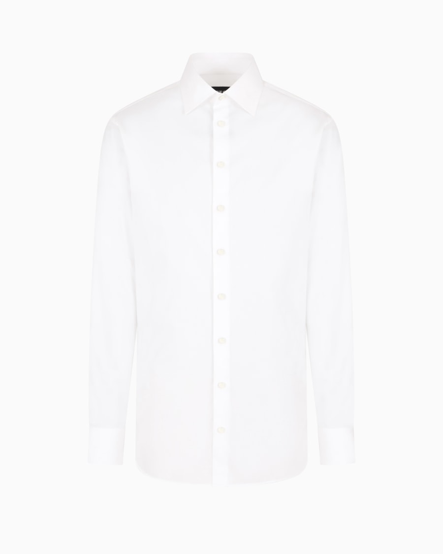 The world of armani CAMICIA REGULAR FIT IN COTONE EFFETTO SHINY