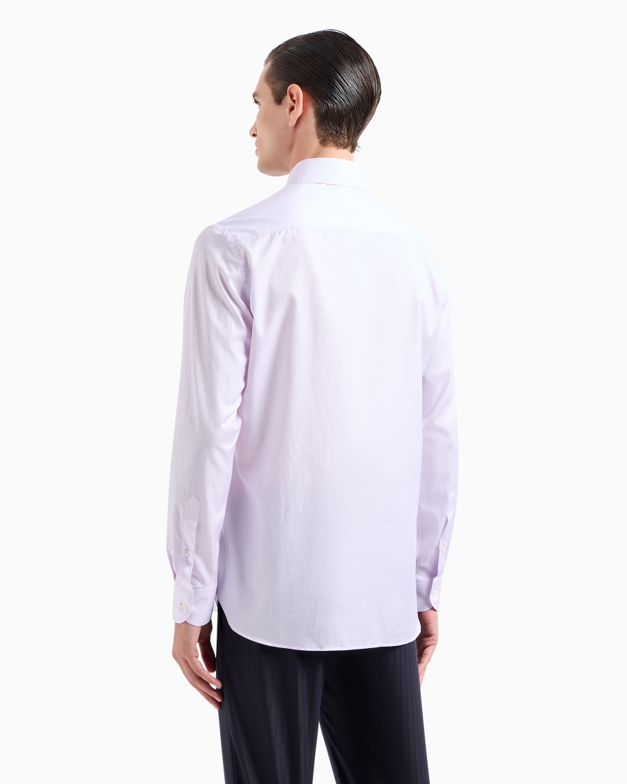 The World Of Armani CAMICIA REGULAR FIT IN COTONE LUXURY MICRO RIGATO