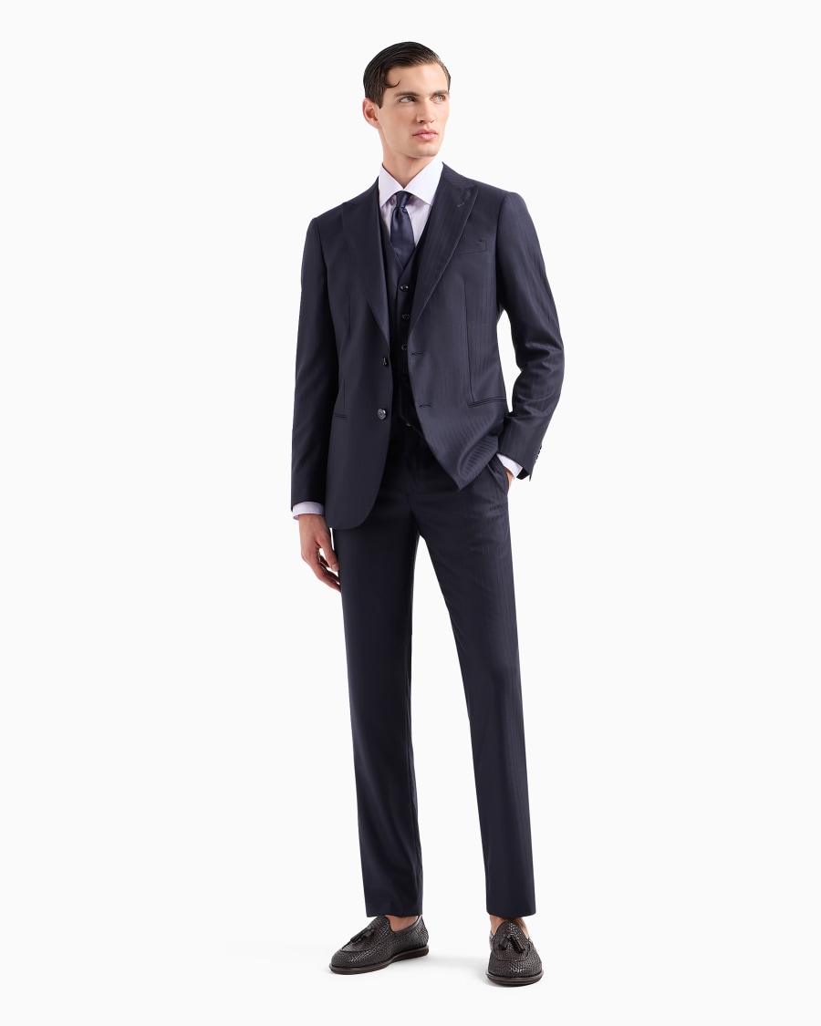 The World Of Armani CAMICIA REGULAR FIT IN COTONE LUXURY MICRO RIGATO