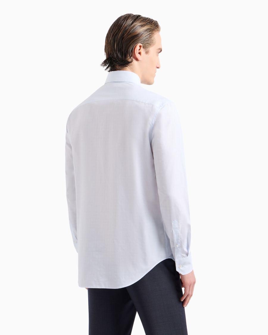 The World Of Armani CAMICIA REGULAR FIT IN COTONE MICROARMATURATO