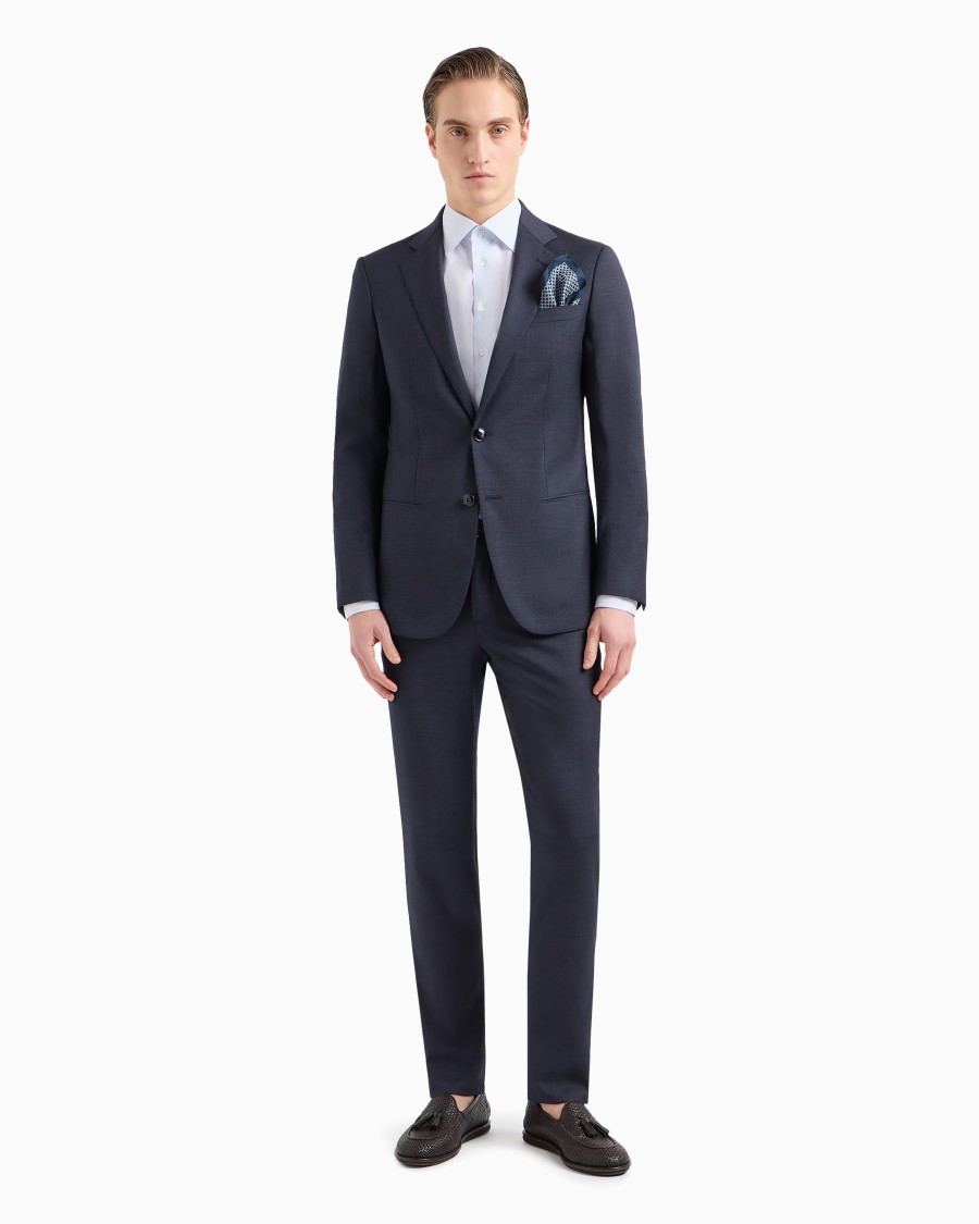 The World Of Armani CAMICIA REGULAR FIT IN COTONE MICROARMATURATO