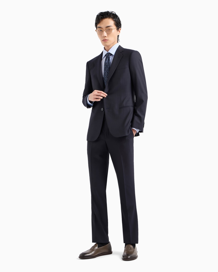 The World Of Armani CAMICIA REGULAR FIT IN COTONE MICROARMATURATO