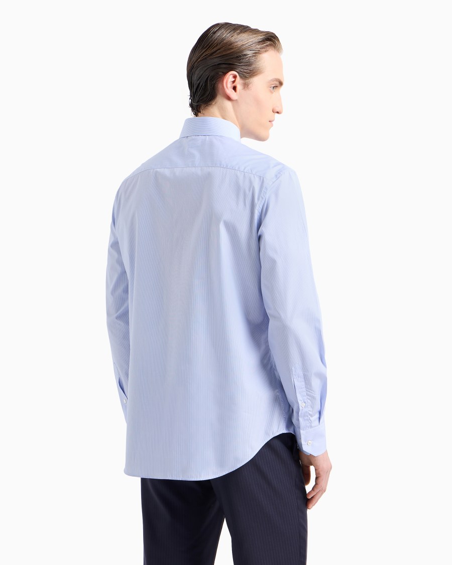 The World Of Armani CAMICIA REGULAR FIT IN COTONE MICROARMATURATO