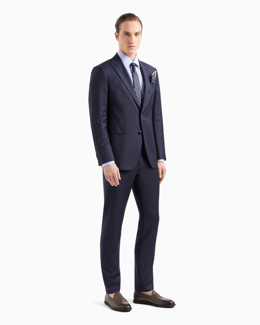 The World Of Armani CAMICIA REGULAR FIT IN COTONE MICROARMATURATO