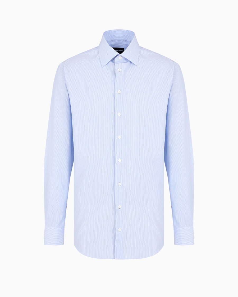 The world of armani CAMICIA REGULAR FIT IN COTONE MICROARMATURATO