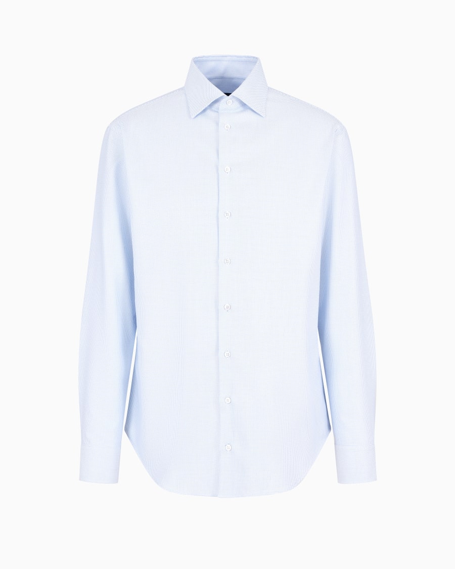 The world of armani CAMICIA REGULAR FIT IN COTONE MICROARMATURATO