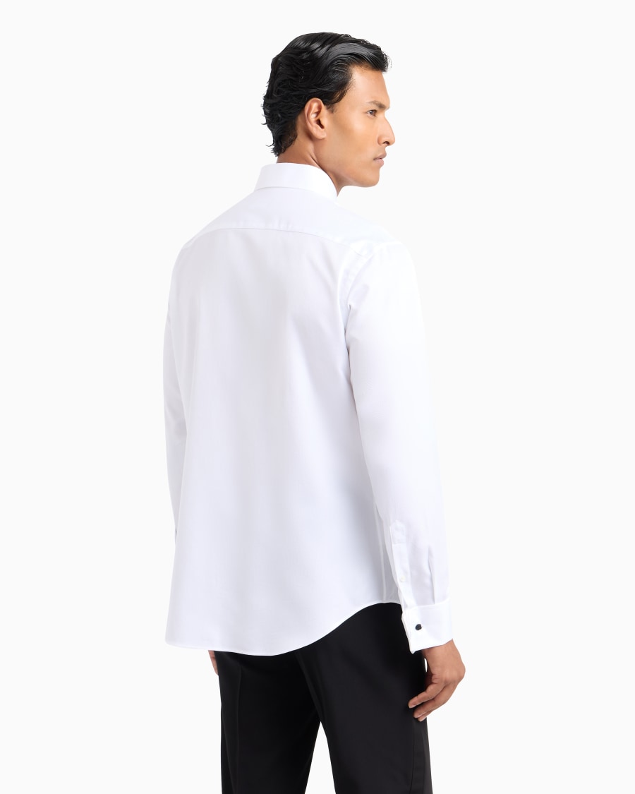 The World Of Armani CAMICIA REGULAR FIT IN COTONE MICROARMATURATO