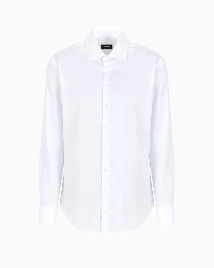 The world of armani CAMICIA REGULAR FIT IN COTONE MICROARMATURATO