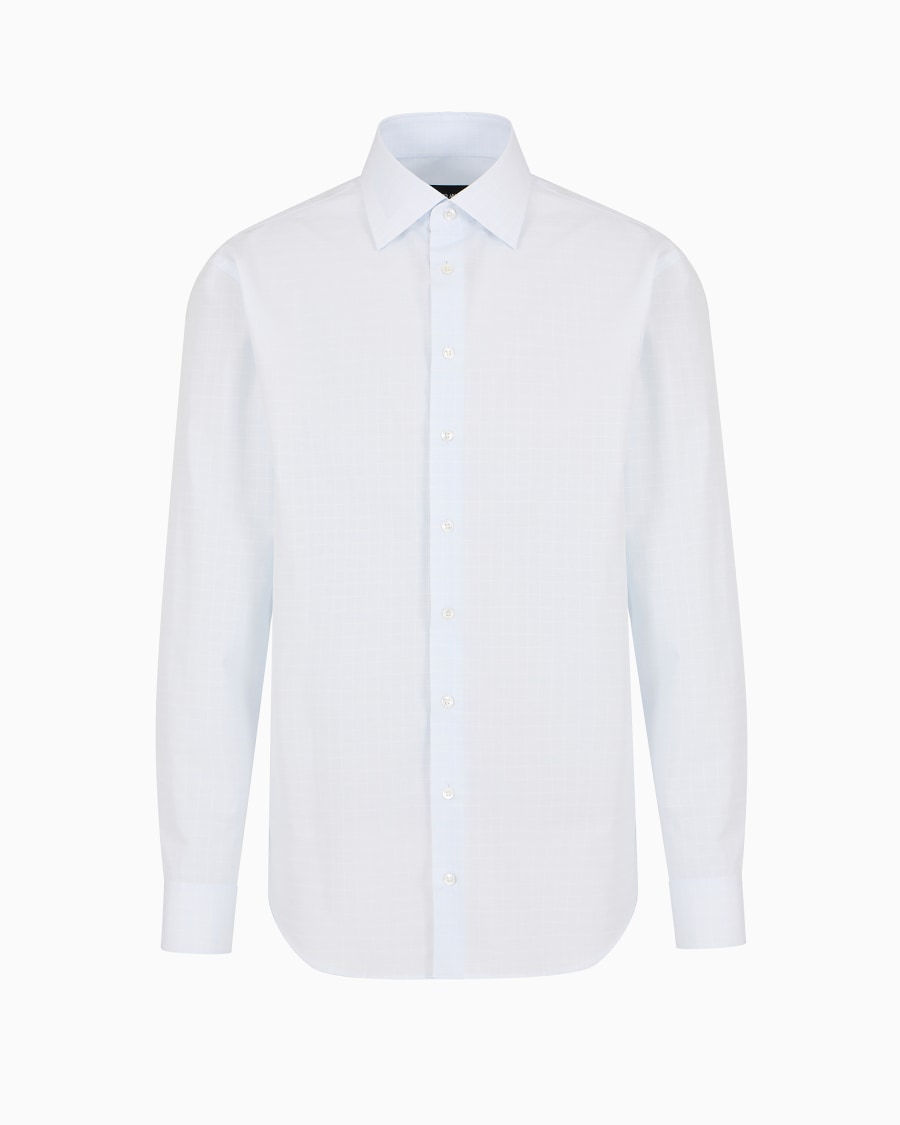 The world of armani CAMICIA REGULAR FIT IN COTONE MICROARMATURATO