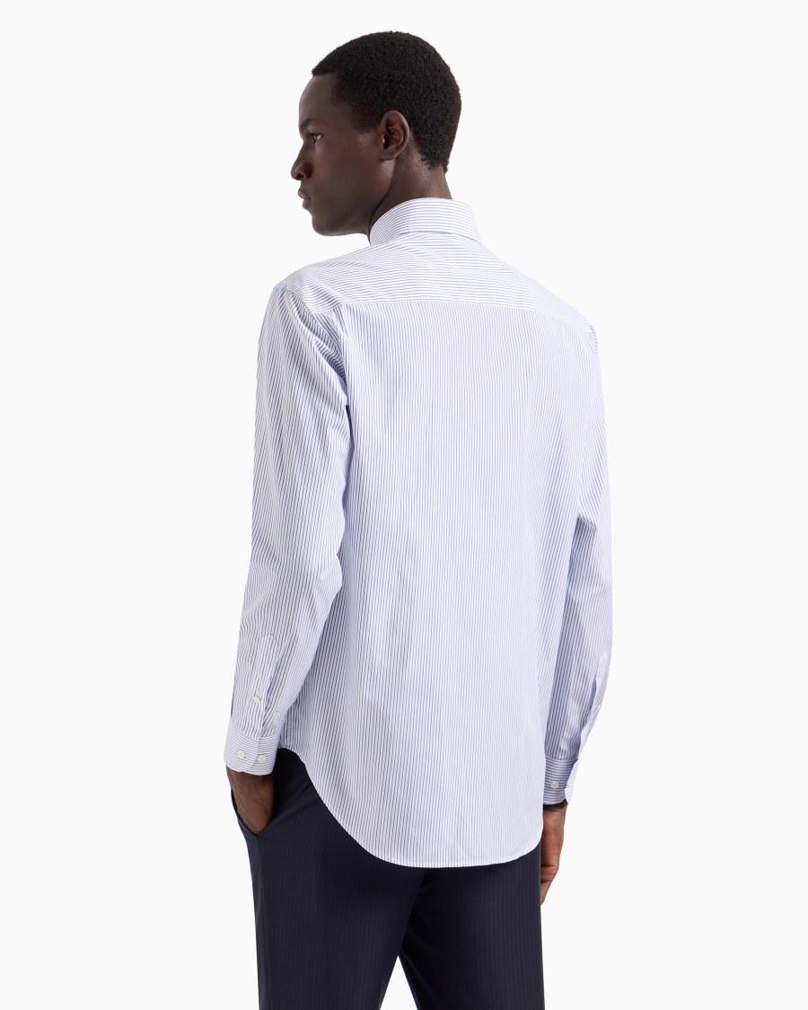 The World Of Armani CAMICIA REGULAR FIT IN COTONE RIGATO