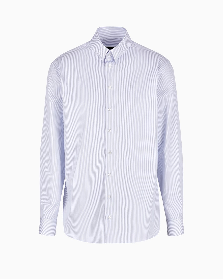 The world of armani CAMICIA REGULAR FIT IN COTONE RIGATO