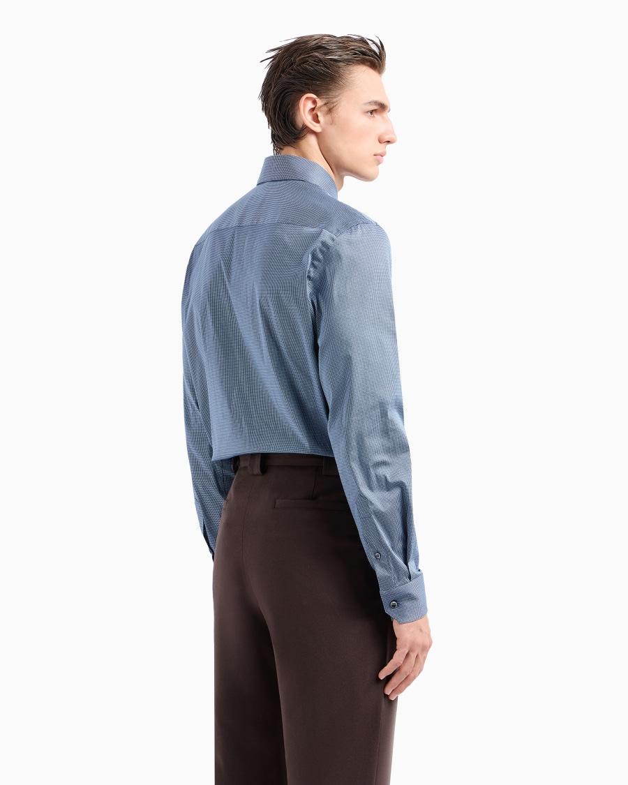 The World Of Armani CAMICIA REGULAR FIT IN COTONE STAMPATO