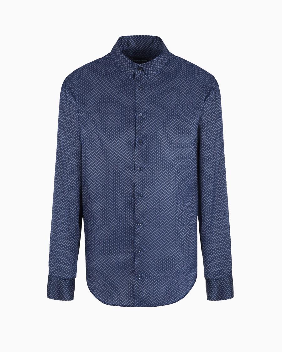 The world of armani CAMICIA REGULAR FIT IN SATIN DI SETA STAMPATA