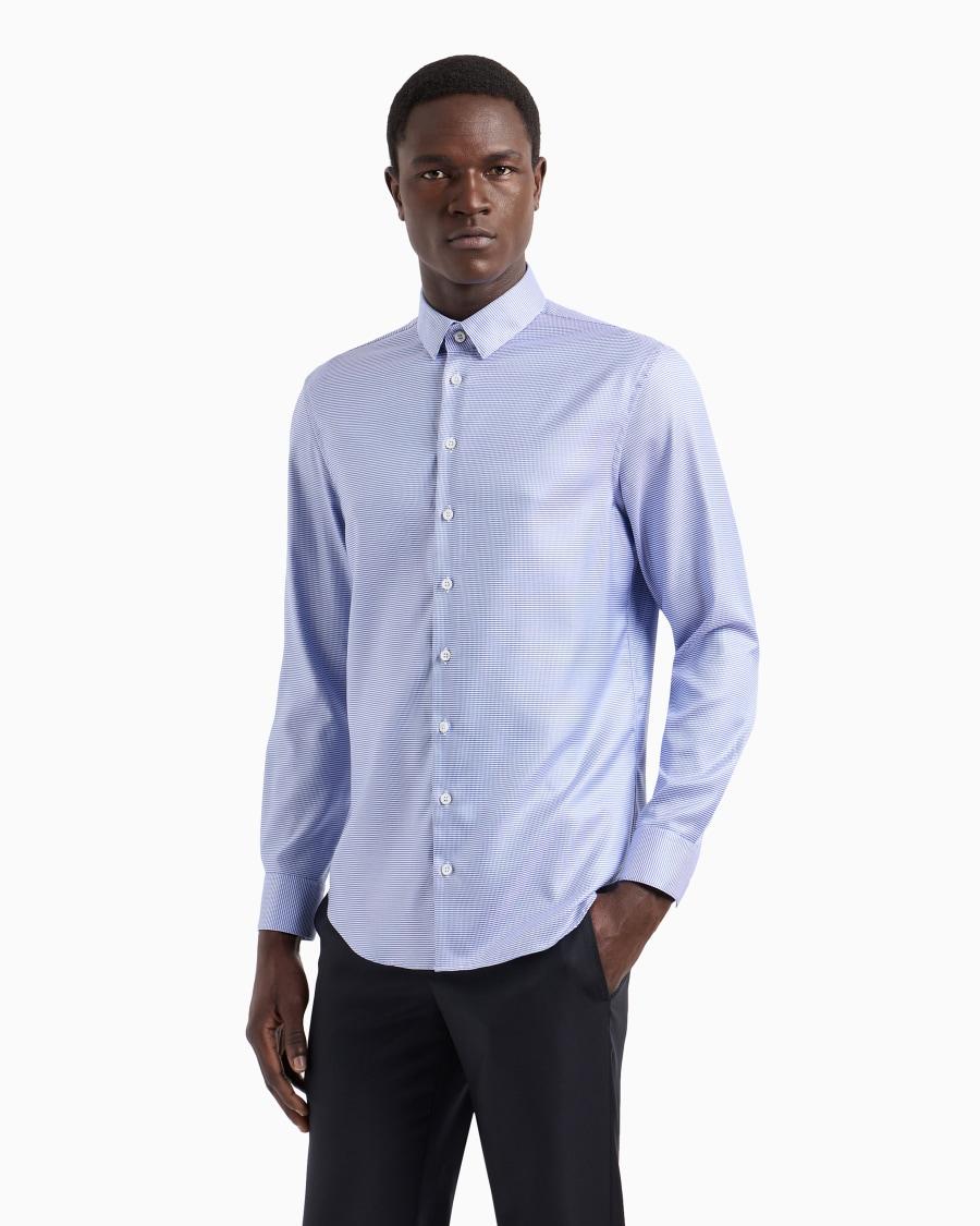 The World Of Armani CAMICIA REGULAR FIT IN SETA STAMPATA