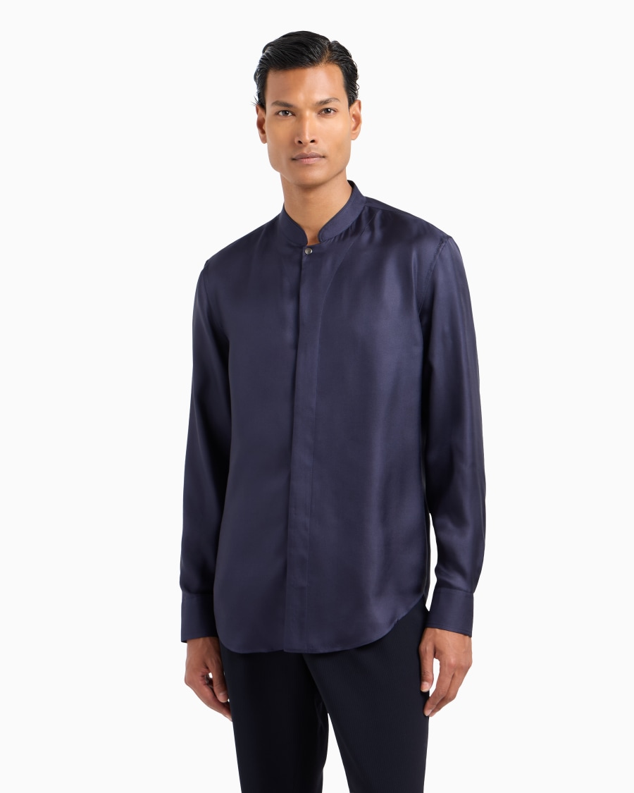 The World Of Armani CAMICIA REGULAR FIT IN TWILL DI SETA