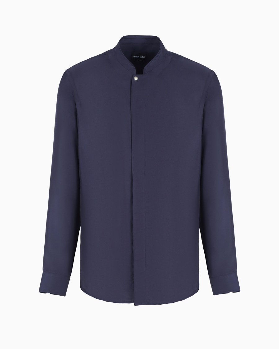The world of armani CAMICIA REGULAR FIT IN TWILL DI SETA