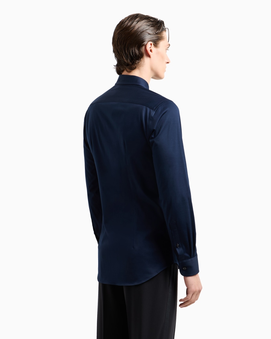 The World Of Armani CAMICIA SLIM FIT ICON IN JERSEY DI COTONE
