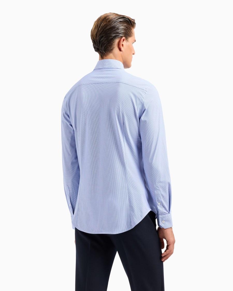 The World Of Armani CAMICIA SLIM FIT IN JERSEY CON MICRO STAMPA