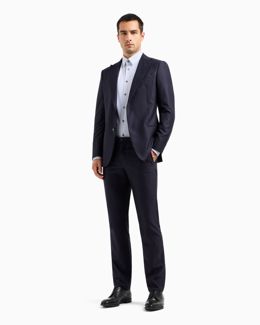 The World Of Armani CAMICIA SLIM FIT IN JERSEY TECNICO CON MICRO FANTASIA