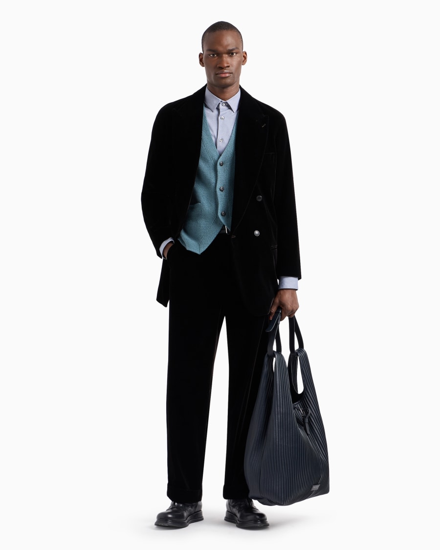The World Of Armani CAMICIA SLIM FIT IN MISTO COTONE CHEVRON