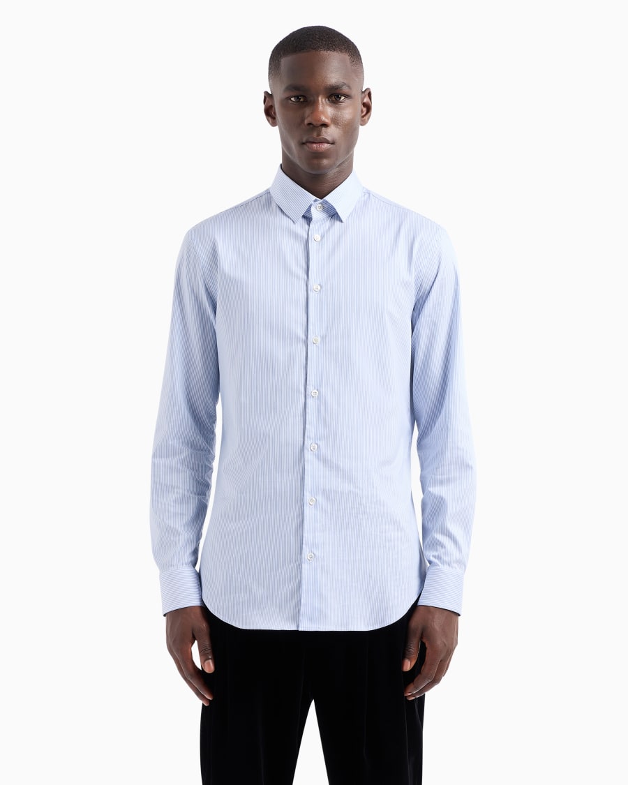 The World Of Armani CAMICIA SLIM FIT IN MISTO LYOCELL