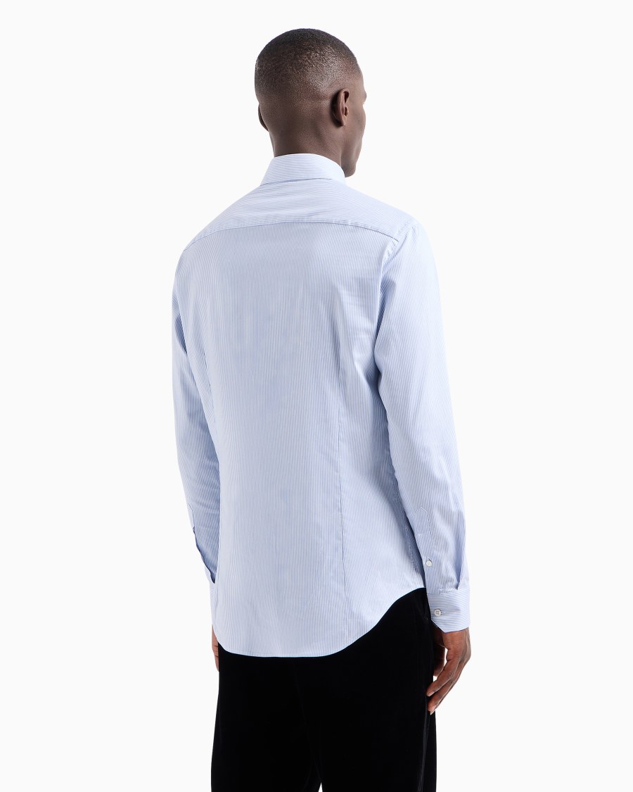 The World Of Armani CAMICIA SLIM FIT IN MISTO LYOCELL