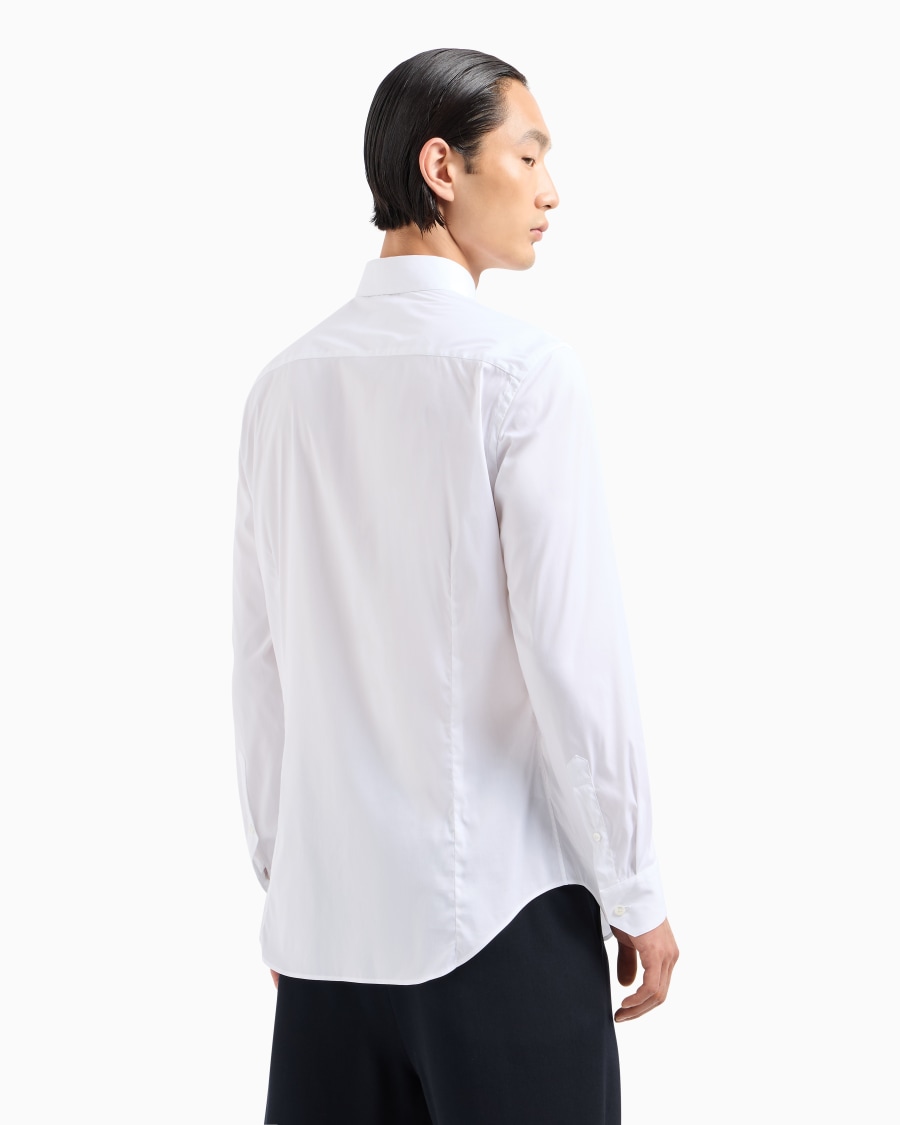 The World Of Armani CAMICIA SLIM FIT IN POPELINE DI COTONE STRETCH